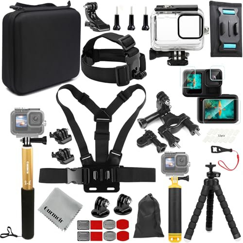 Gurmoir Accessories Set Kit with Waterproof Case for Go Pro Hero 13 12 11 10 9 Black, Underwater Diving Housing Floating Hand Grip Screen Protector Bundle Pack for GoPro 13 12 11 10 9 Camera(DT13)