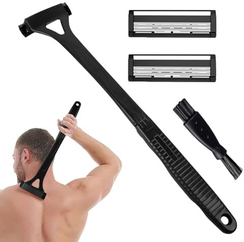 Man Groomer Rückenrasierer | Rückenrasierer für Männer mit langem Griff | Wasserdichter elektrischer Rückenhaarschneider mit langem Griff, 4,6 cm ultrabreit, 3 Geschwindigkeitsstufen, ideal für
