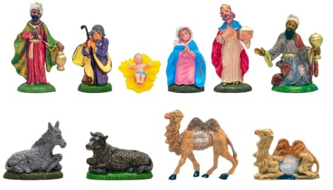 arkamii set 10 personaggi presepe nativita dipinto a mano prodotto italia (Personaggi, 8 cm)