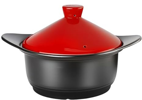 SXTYYH Tajín Con Tapa Cónica, Tajine Marroqui for Cocinar Con Asa Tajín Marroquí for Guisos A Fuego Lento, Pollo, Cordero Y Platos Vegetarianos