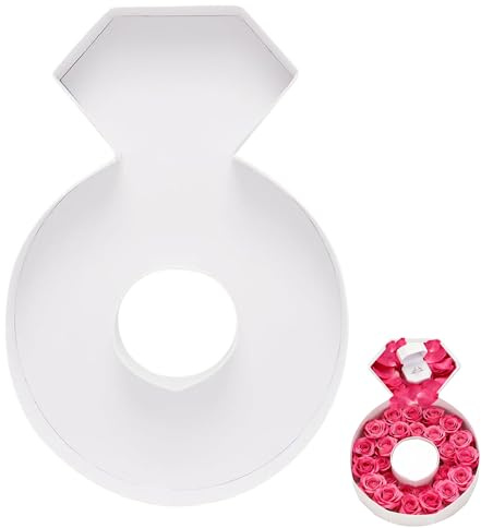Hayaww Digitale Süßigkeitenbox Pappmaché-Zahlen Zahlenboxen aus Pappe Pappbuchstaben für Wurstwaren Zahlenkartons geburtstagsdekoration geburtstagsgeschenk Pappnummern Wurstwarennummern Weiß (ring)