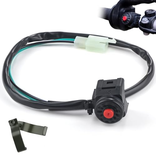 Startschalter mit Druckknopf Motorrad Schalter Wasserdicht Killschalter | Universalschalter Motorrad Schalter Wasserdicht 22 mm für Motorräder Motorrad-Stoppknopf Schalter für Motorrad zündschalter