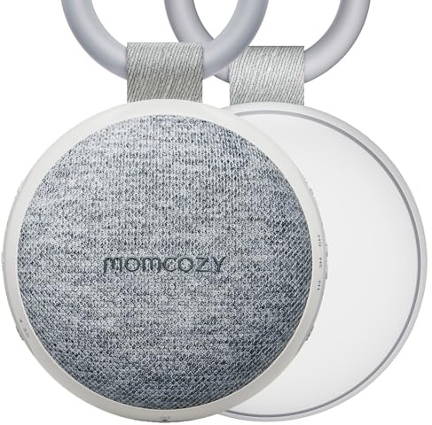 Momcozy Portable Baby Sleep Soother, Travel White Noise Machine with Light | 20 Soothing Audios, Clips on Stroller, 10h Rechargeable Battery, Auto-Off Timer, Safety Lock & Bluetooth Link