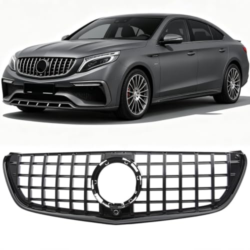 für Mercedes GT LOOK Grill V-KLASSE W447 AMG Line ab 2019 Kühlergrill Glanz schwarz