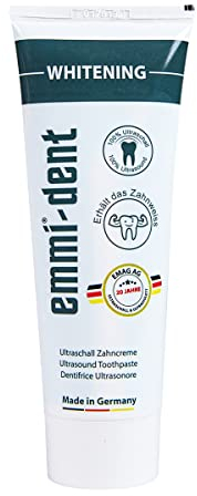 emmi-dent Ultraschall Zahncreme „Whitening“ I Schonende Whitening Zahnpasta I Ideal für empfindliche Zähne und Zahnfleisch I Vegan I 1x 75 ml