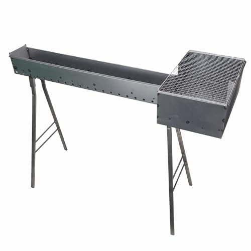 Fornacella canaletta barbecue GLD ORIGINALE per arrosticini 80 cm in ferro con testa 27x37 cm piedi staccabili originale Abruzzese con OMAGGIO