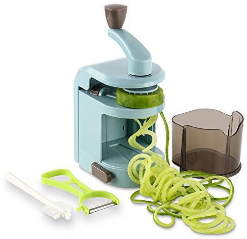 Ourokhome Vegetable Spiralizer Zucchini Noodles Maker - 4 Built-in Spiral Slicer Blade for Veggie Spaghetti Paste