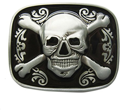Urban Backwoods Crossed Bones & Skull Gürtelschnalle für Wechselgürtel Buckle