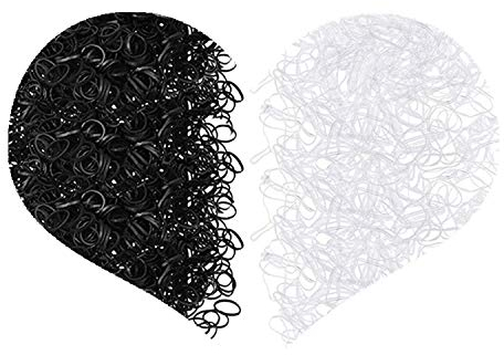 JinYu 2000 Stück Haargummis Bänder, Mini elastische Haar Gummibänder, Gummi Haarband, Schwarz und Transparent