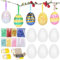 25x Ostereier Styroporeier,Ostereier Basteln,Ostereier aus Styropor Aufhängen DIY Pailletten-Eier, Ostern Basteln Set für Bemalen und Osterdeko,Inklusive Bunte Pailetten, Stecknadeln