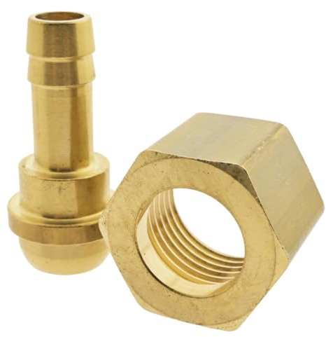 Schlauchtülle mit drehbarer Überwurfmutter G 3/8 - 4 mm, 16 bar Messing