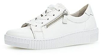 Gabor Damen Low-Top Sneaker, Frauen Halbschuhe,Wechselfußbett,Best Fitting,schnürschuhe,schnürer,Plateausohle,Weiss (Ice),38 EU / 5 UK