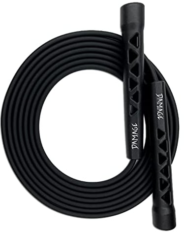 Damage Fight Gear Boxer Classic Speed Rope, Lightweight PVC Skipping,Jumping Rope, Non-Slip Ventilated ABS Plastic Handles and Matte Coated Tangle-Free Jump Rope for Boxing, MMA, Martial Arts