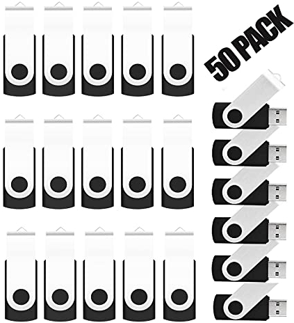 EASTBULL 50 x 8GB USB 2.0 Flash Drives Bulk Pack - Black - Pack of 50