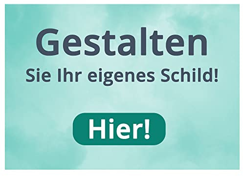 Schilder selbst gestalten | Personalisieren Sie Ihr Aluschild mit Wunschtext, Bild & Logo | Größe: DIN A4 | Hochauflösender Druck