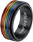 Suplight Personalisiert LGBTQ Spinner Ring Edelstahl Lesbian Pride Homosexuell Drehring Partnerring Ehering Modeschmuck Größe 18,9mm Schwarz