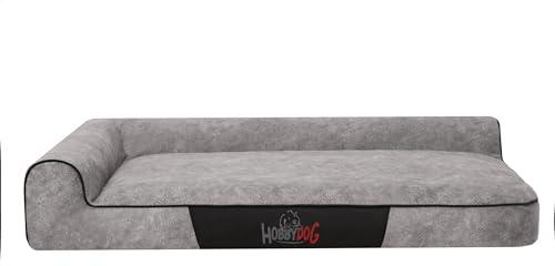 Bjird Hundebett - Hundekorb für kleine mittelgroße & große Hunde - Hundekissen - Hundesofa - Bezug abnehmbar und waschbar - Best - Größe: 115 x 80 x 18 cm [Größe: L] - Asche