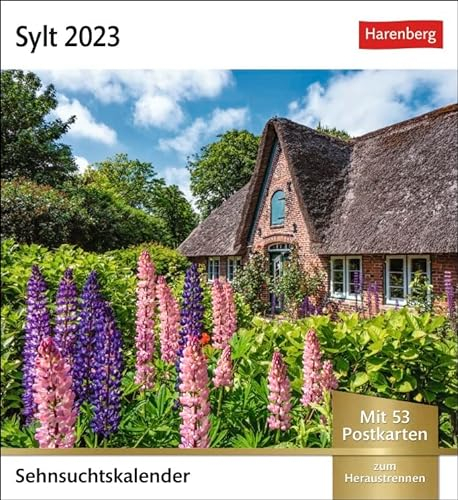Sehnsuchtskalender Sylt - Kalender 2023 - Harenberg-Verlag - Postkartenkalender mit 53 heraustrennbaren Postkarten - 16 cm x 17,5 cm, multicolor