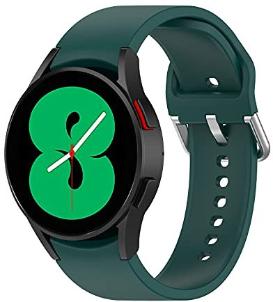Wownadu 20mm Cinturini Compatibile per Samsung Galaxy Watch 6/5 / 4 (40mm 44mm), Galaxy Watch 3 41mm Cinturino Silicone Regolabile Donna Uomo Verde (Nessun Watch)