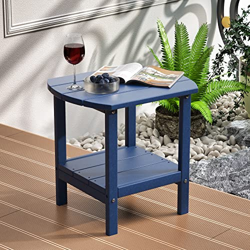TORVA Adirondack Beistelltisch für Terrasse, Outdoor-Beistelltische, wetterbeständig, HDPE, feuchtigkeitsbeständig, lange Nutzungsdauer, für Deck, Rasen, Garten, Veranda, Hinterhof, Beistelltisch