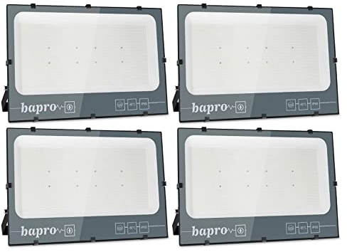 Lot de 4 Projecteur LED Exterieur 600W, Super Lumineux 60000LM Spot LED Extérieur 3000K Blanc Chaud, IP66 Étanche Éclairage de Sécurité D'extérieur Idéal Pour Patio, Terrasse, Cour, Jardin, Garage