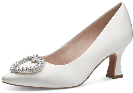 MARCO TOZZI by Guido Maria Kretschmer Damen Pumps Spitz Elegant, Weiß (Ivory Satin), 37 EU