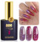 YTD Likomey UV Nagellack Farbwechsel Thermo Farbgel,15ml Lila Datum Rot Mehrfarbige Pailletten Gel Chamäleon Shellac Nagelgel UV/LED Color Change Gellack Gel Nail Polish