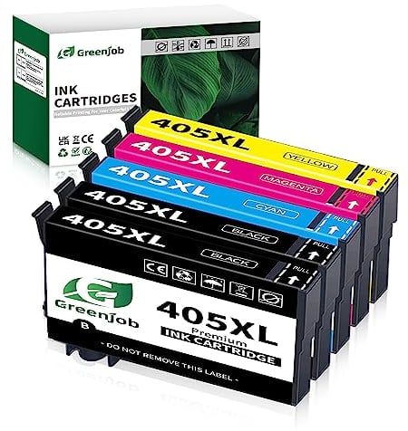 Greenjob 405XL Multipack für Epson 405 XL Druckerpatronen Kompatibel mit Epson Workforce Pro WF-3820 WF-3825 WF-4820 WF-4825 WF-4830 WF-7830 WF-7835 WF-7840 (2 Schwarz, 1 Cyan, 1 Magenta, 1 Gelb)