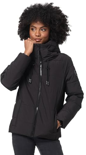 MARIKOO Damen Winterjacke Steppjacke Winter Jacke gesteppt warm mit Kapuze B977