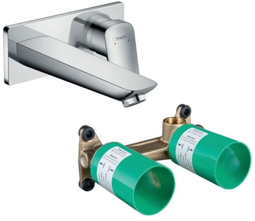 Mitigeur lavabo mural HANSGROHE Logis + corps encastré Economie d'eau