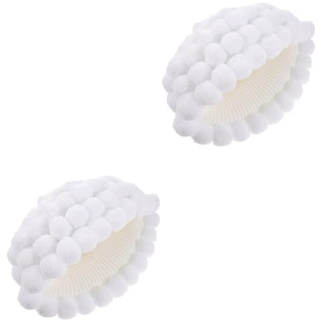 Hemobllo 2st Requisiten Für Babyperücke Neugeborene Mütze Baby-weihnachtsmütze Sonnenhut Neugeborenes Essentials Für Mädchen Fotografie Requisiten Häkeln Weiß Modellieren Garn Kleine