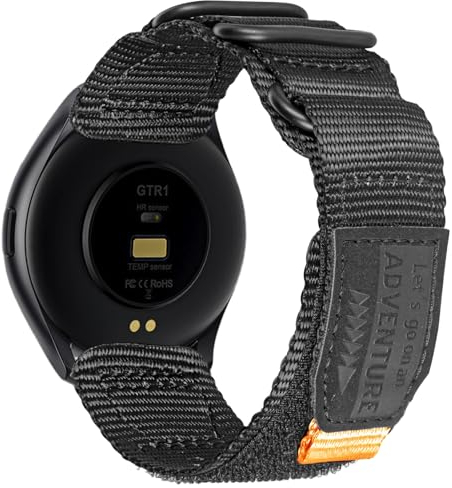 torbollo Watch Bands Compatible with Amazfit GTR 2e/ GTR 2/ GTR 3 Pro/GTR 3/ GTR 4/ GTR 47mm Smartwatch, Rugged Nylon Leather Sport Strap for Men & Women