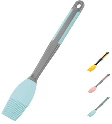 Basting Pastry Brush Silicone - Extra Long Silicone Basting Brush for Grilling,Heat Resistant Brushes Spread Oil Butter Sauce Marinade for Cooking Baking BBQ,2.2inch Wide (Blue 1)