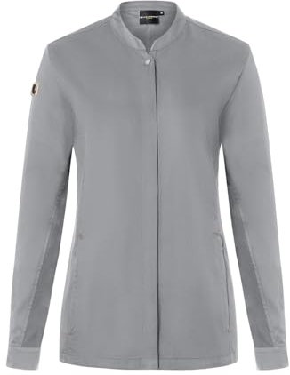 Karlowsky Damen Kochjacke Green-Generation Druckknöpfe Modern Fit Polyester/Baumwollmix Oeko-TEX® nachhaltig Platingrau - Größe 36