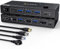 Dual Monitor DP KVM Switch, MST 2 Ein 2 Aus Displayport USB3.0 KVM Umschalter Unterstützt Extend und Mirror Modi, HDMI und DP Monitorausgang für 2 Computer, teilen sich 2 Monitore