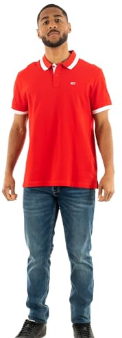 tommy jeans Poloshirt, Reg Solid Tipped Xnl, Deep Crimson, Rot (Deep Crimson), L
