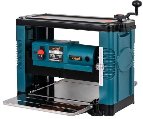 KATSU Tools Pialla a Spessore 1850W 330mm Pialla Filo Spessore da Banco per Lavorazione del Legno Piallatrice per Legno Multifunzione da Banco 100772