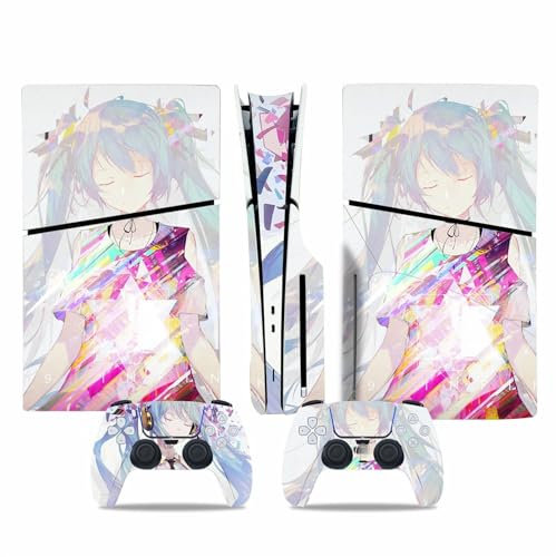 Peau Distance Console Pour PS5 Slim Skin Disc Edition & Pour PS5 Slim Skin Digital Edition Console Et Contrôleur Vinyl Cover Skins Wraps Scratch Resistant Compatible 28184 Cadeau D'enveloppements Skin