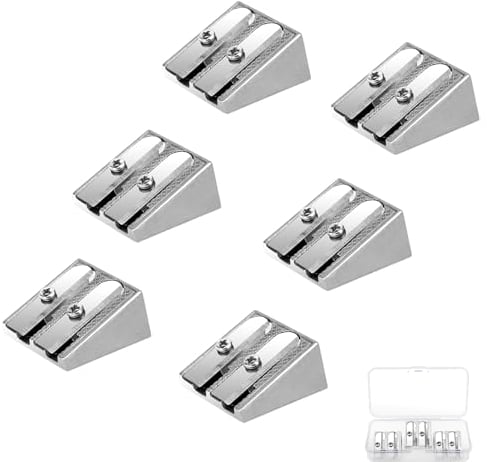 Anspitzer,Bleistiftspitzer,Spitzer Klein Doppelloch,Spitzer Dicke Und Dünne Stifte, 6 Stück Metall Bleistiftspitzer,Schulanfang Geschenke,Anspitzer Dicke Stifte,Bleistiftanspitzer für Schulen,Klassenz