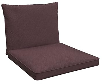 POKAR Loungekissen Stuhlkissen für Stuhl Rattanmöbel Gartenmöbel Kissen, 2er Set (1x Sitzkissen 50x50x5 cm + 1x Rückenlehne 50x40x15 cm), Violett