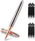 Amaxiu Metal Black Fountain Pen Set, 0.38mm Fine Nib Fountain Pen with 10 3.4mm Ink Cartridges and 1 Converter Smooth Writing Luxury Calligraphy Pen Office School Supplies Gift(Grey)