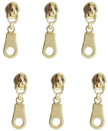 MebuZip 50 Stück Nonlock-Schieber Nonlock-Zipper für endlos Reißverschluss Meterware Nylon 6mm-Spirale (Goldfarbenen)