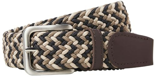 JACK & JONES Men's Jacspring Woven Belt Noos Belt, Sky captain/detail: mixed, 95