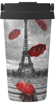 Zhengjia Tower with Red Umbrella Carry Insulated Coffee Mug Flask for Hot and Cold Drinks Travel Coffee Mug, Sports Water Bottle