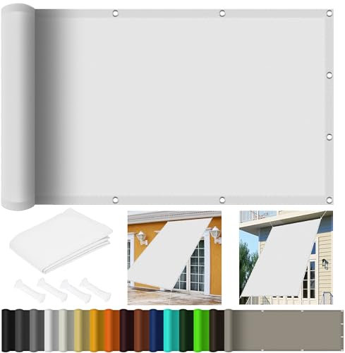 Sonnensegel 4.6 x 6.4 m, Wasserdicht 98% UV Schutz Segeltuch Pergola inkl Befestigungsseile für Garten Terrasse, Weiß