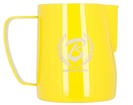 Barista Space Jarra de leche plateada pulida, ideal para latte art con boquilla precisa, ligera y manejable, recomendada por campeones del mundo, color plateado, 350 ml