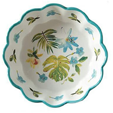 Teglia Rotonda a Forma di Casseruola, Stampo da Forno in Ceramica for Pizza for Cucina, Cottura di Torte, Cena, Banchetto e Uso Quotidiano for Lasagne, Torta, Snack-Blu (Color : Green)