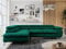 MKS MEBLE Ecksofa Sofa Grün, Wohnlandschaft L-Form mit Schlaffunktion und Bettkasten, Schlafsofa mit Bettkasten, Sofa mit Einstellbare Kopfstützen, Peter L - Grün Velvet - Links Grün