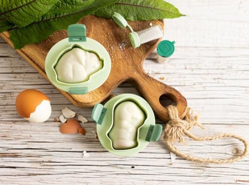 LEKKABOX Eierformer, 2er Set (Dinosaurier) - Eiformer für hart gekochte Eier. Kinder Bento Box Zubehör, Ostern Ausstecher