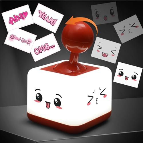Gohytal Luce notturna per bambini con joystick, ricaricabile tramite USB, luce notturna a LED, luce notturna a LED, per bambini, con 2 modalità, calda e bianca, divertente luce notturna con 8 adesivi